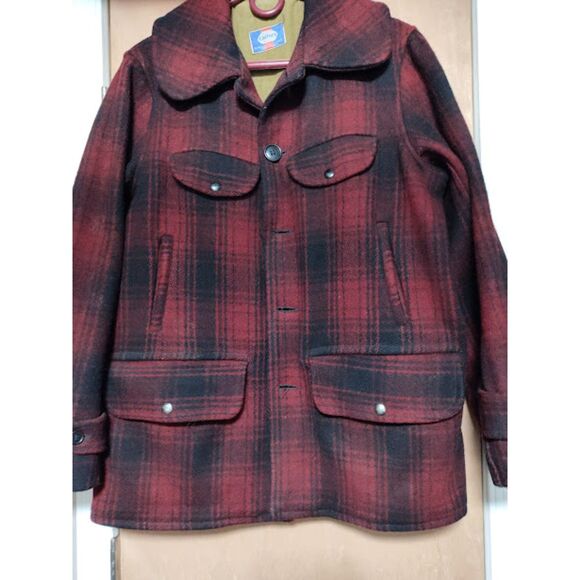 Vintage Carter's Red & Black Wool Hunting Coat Measures Approx. 21" x 31" - Picture 1 of 8